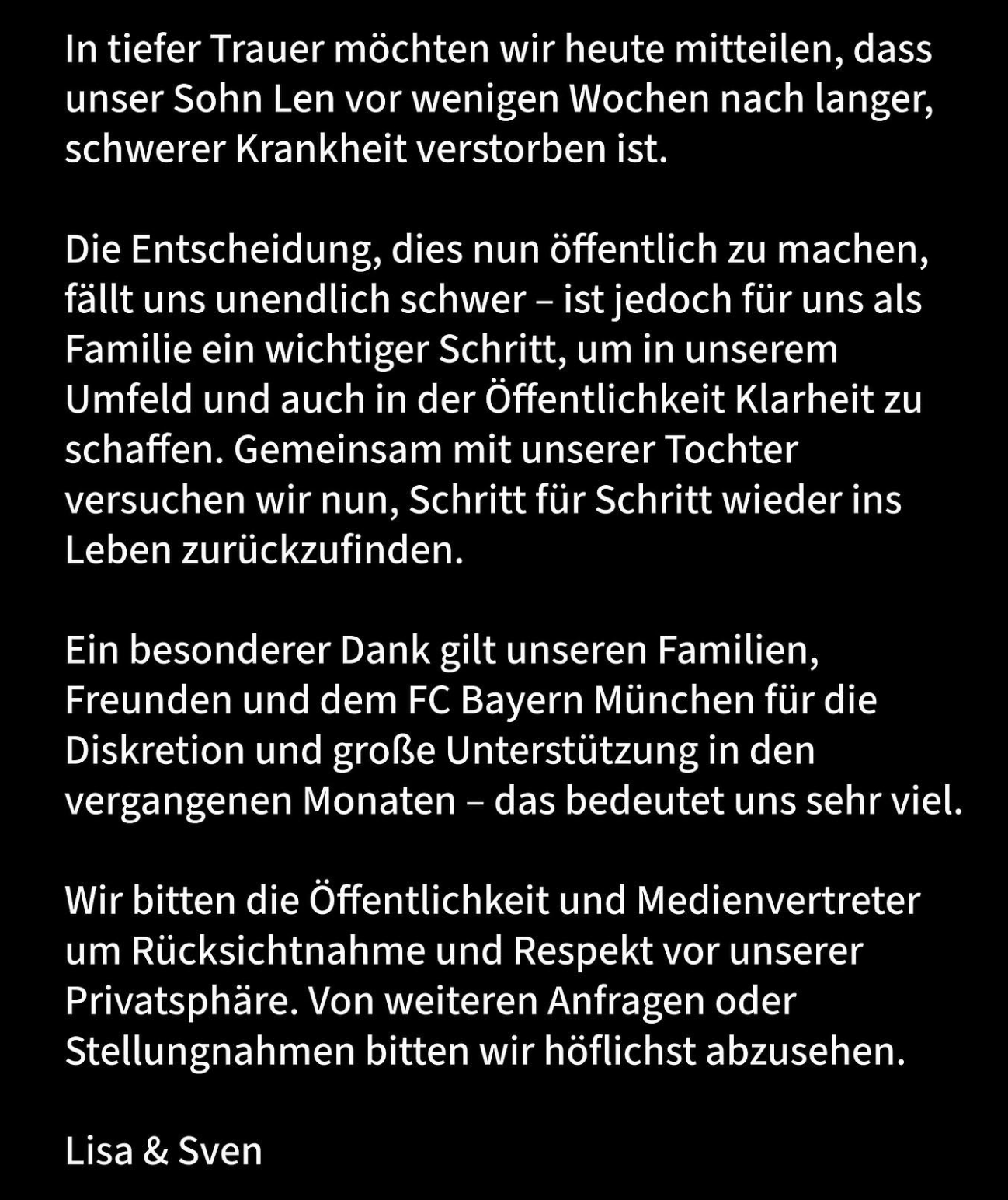 开云体育-🕯️RIP！乌尔赖希夫妇：我们的儿子几周前因病去世